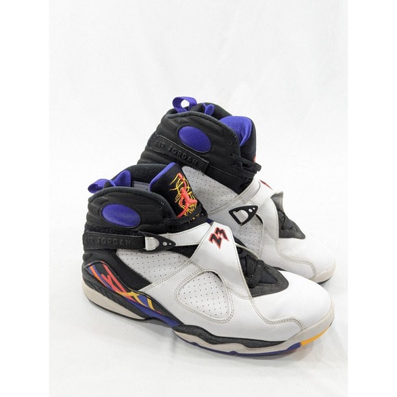 Nike Air Jordan 8 Three-Peat 2015 Size 10 305381-142‎ White Purple Black OG VIII